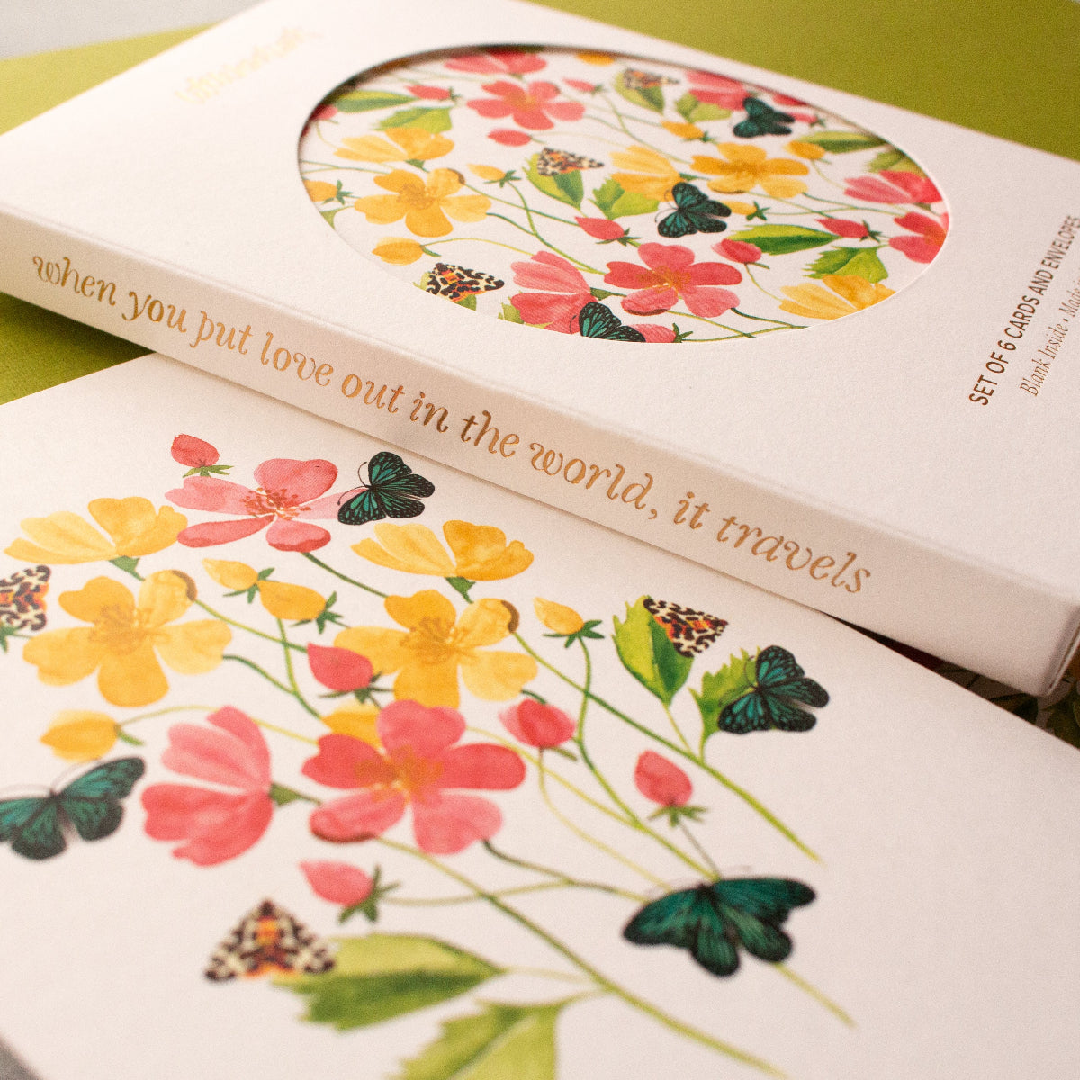 Botanical everyday card set with floral and insect designs for all occasions