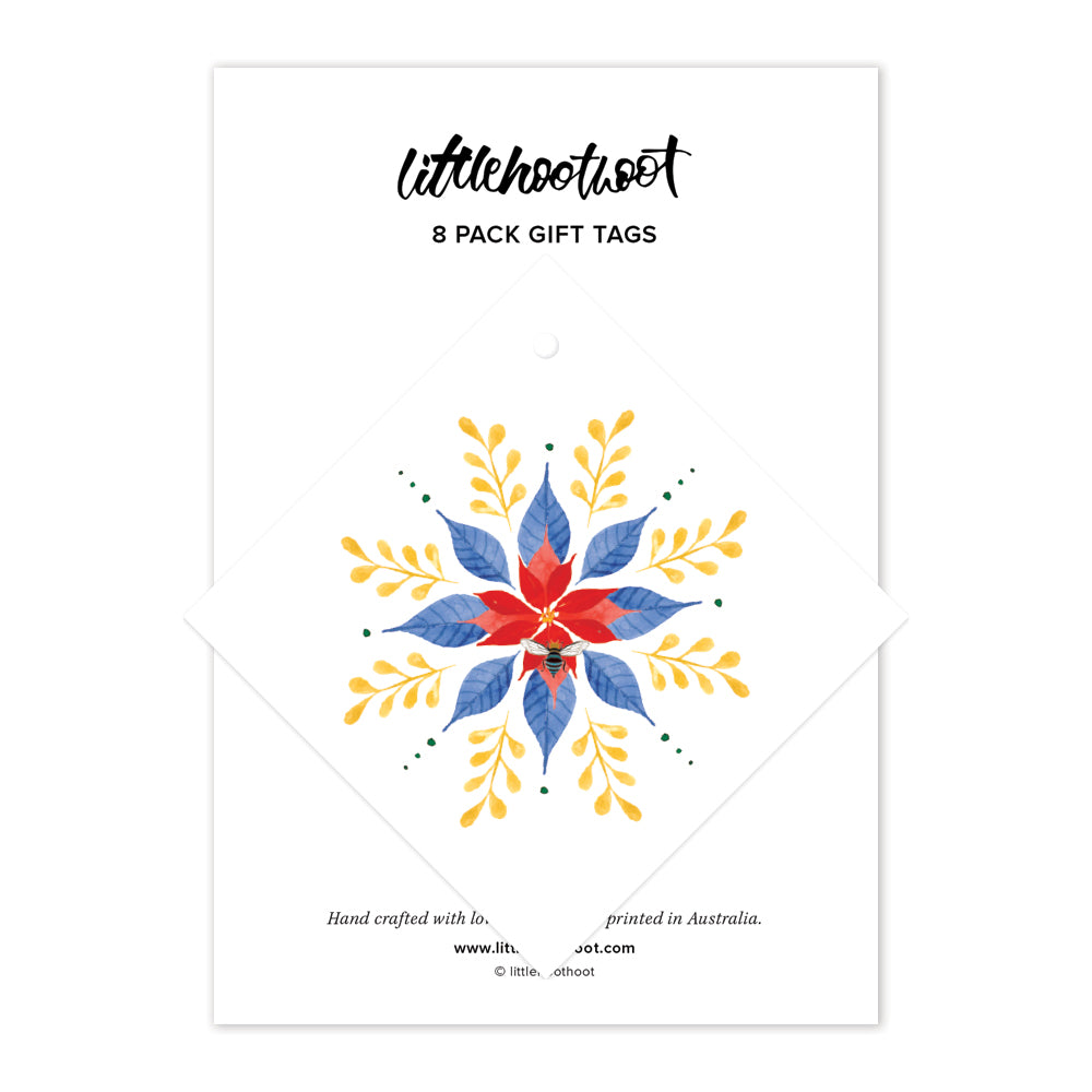 Christmas Snowflake Poinsettia - 8 Pack