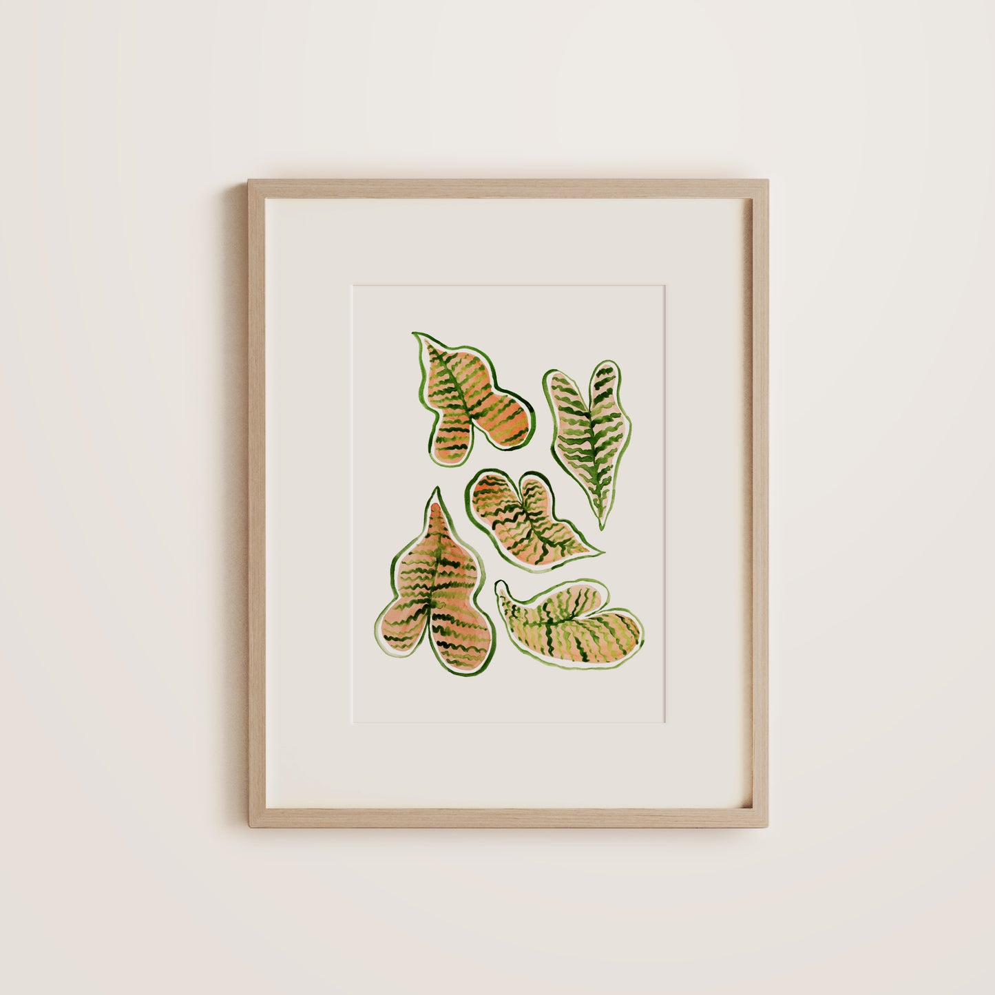 Jungle Striped Pink Leaves