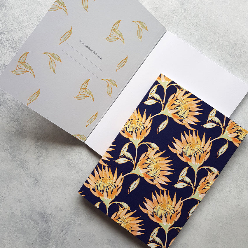 80 Page Notebook - Midnight Proteas