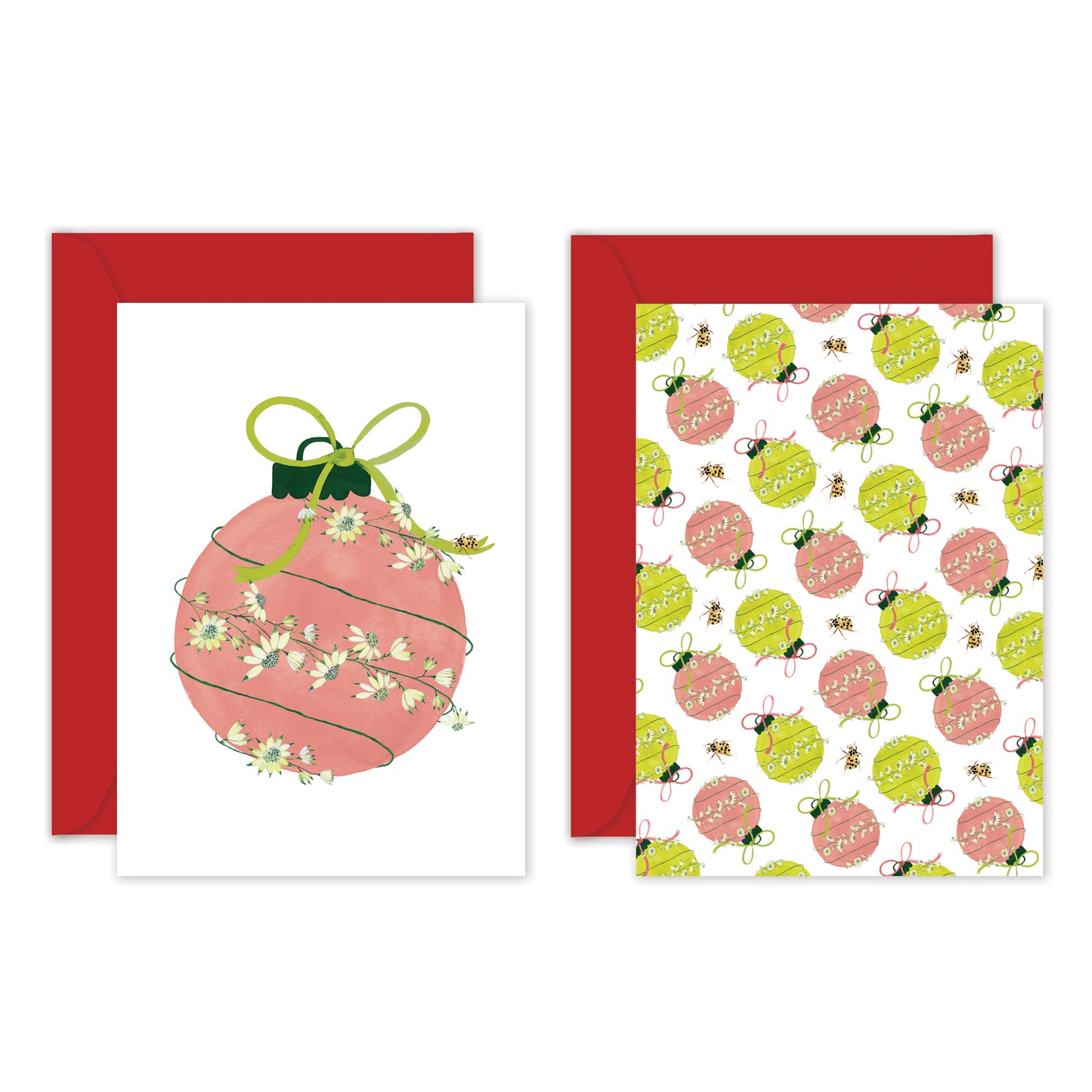 Christmas Flannel Flower Baubles