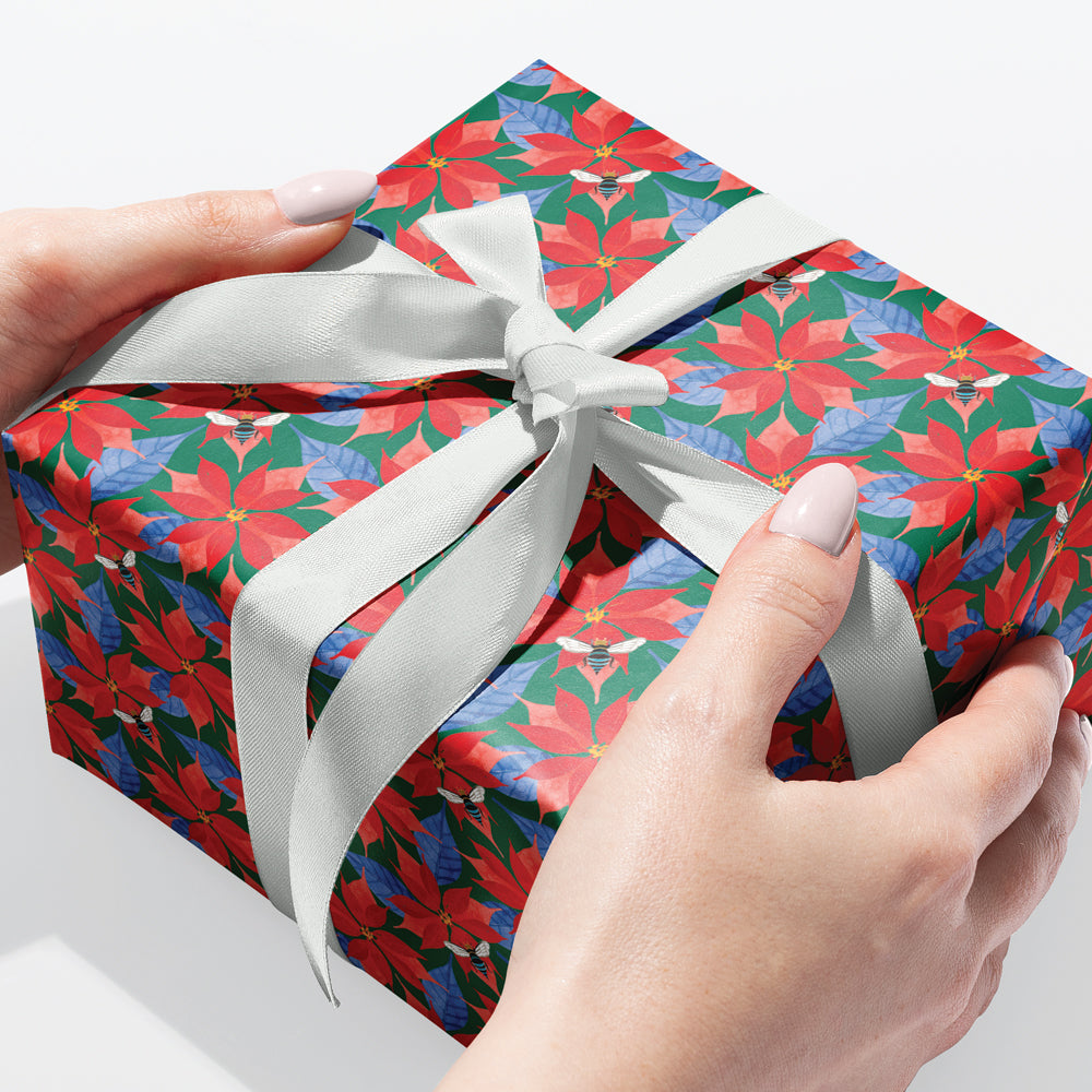 Poinsettia Gift Wrap Sheet