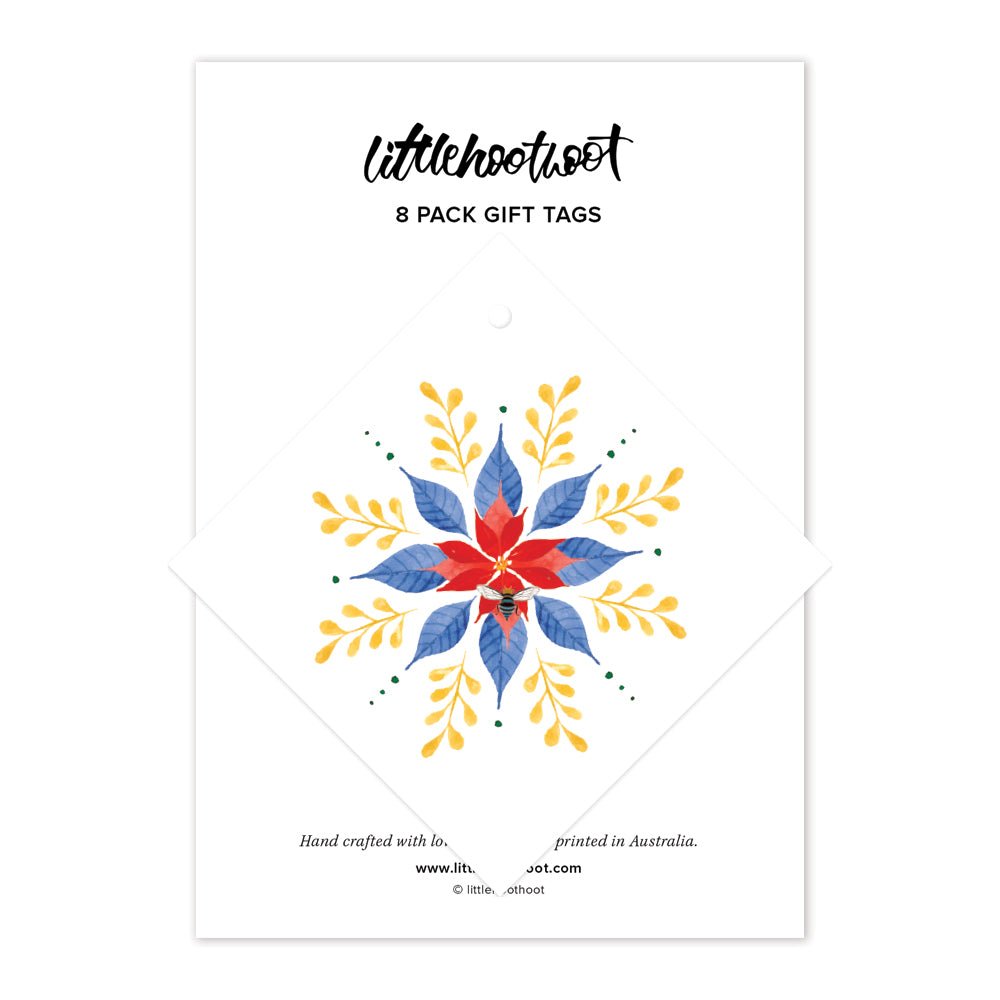 Christmas Snowflake Poinsettia - 8 Pack