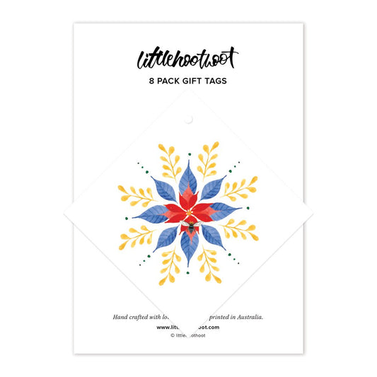 Christmas Snowflake Poinsettia - 8 Pack
