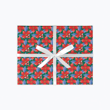 Poinsettia Gift Wrap Sheet