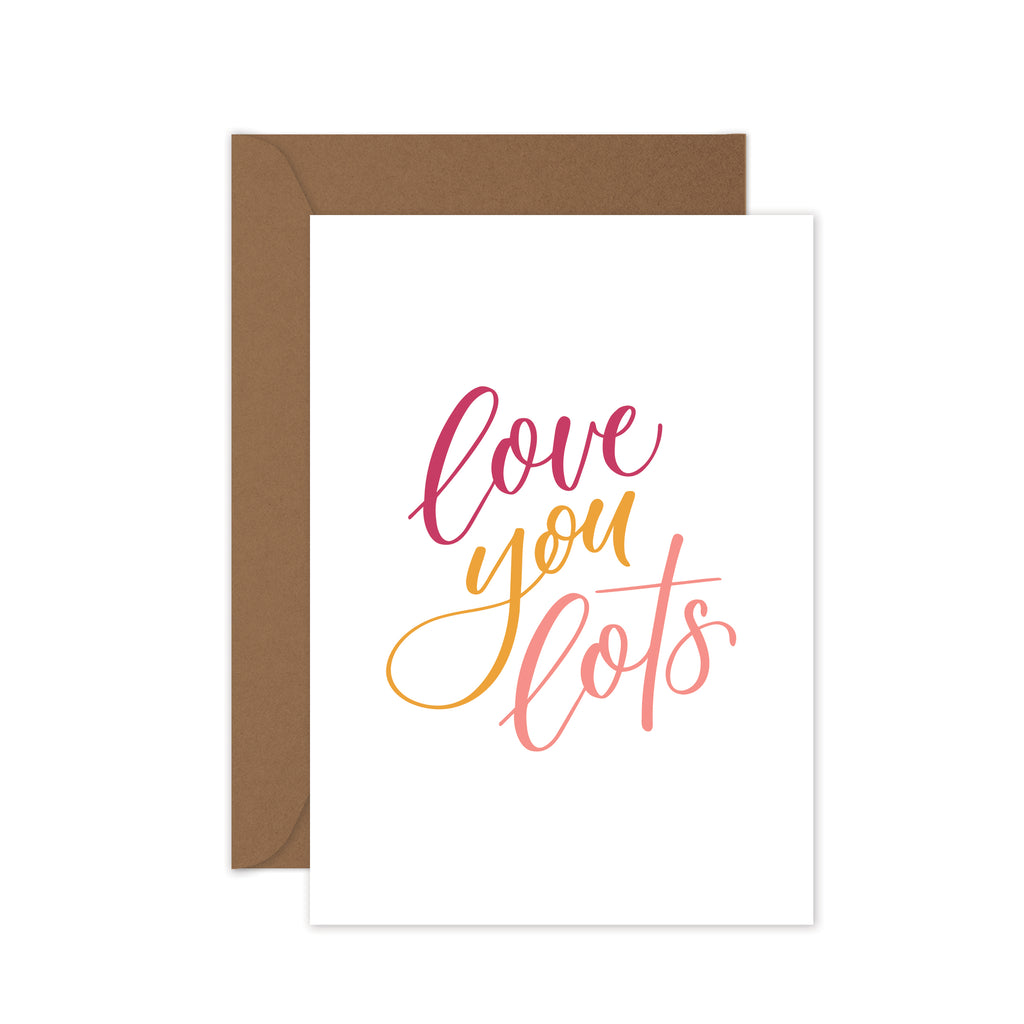 pink love you lots greeting card