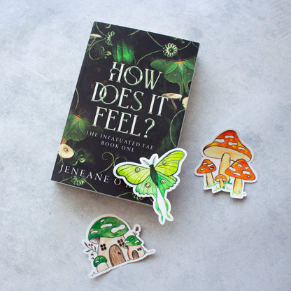 Book with nature themed diecut stickers