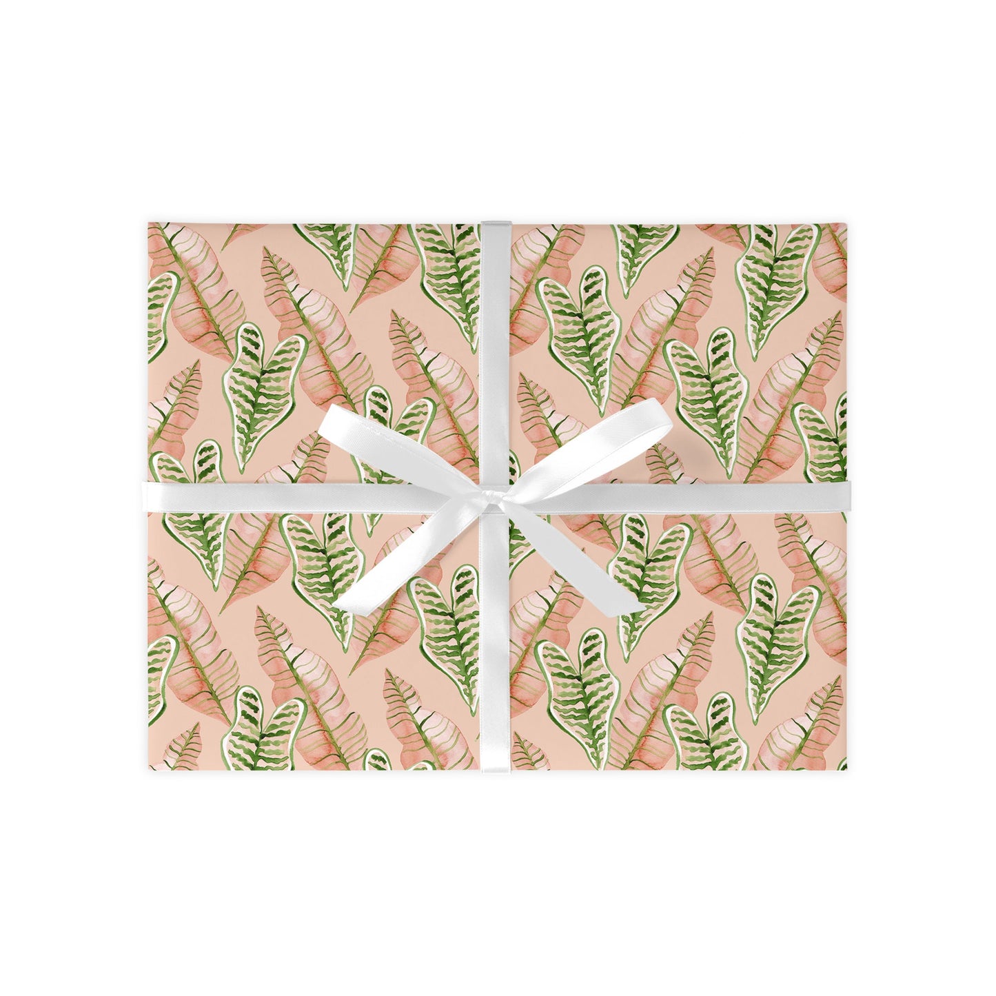 Pink Jungle Leaves Gift Wrap Sheet