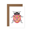 pink lady bug with lemons blank greeting card