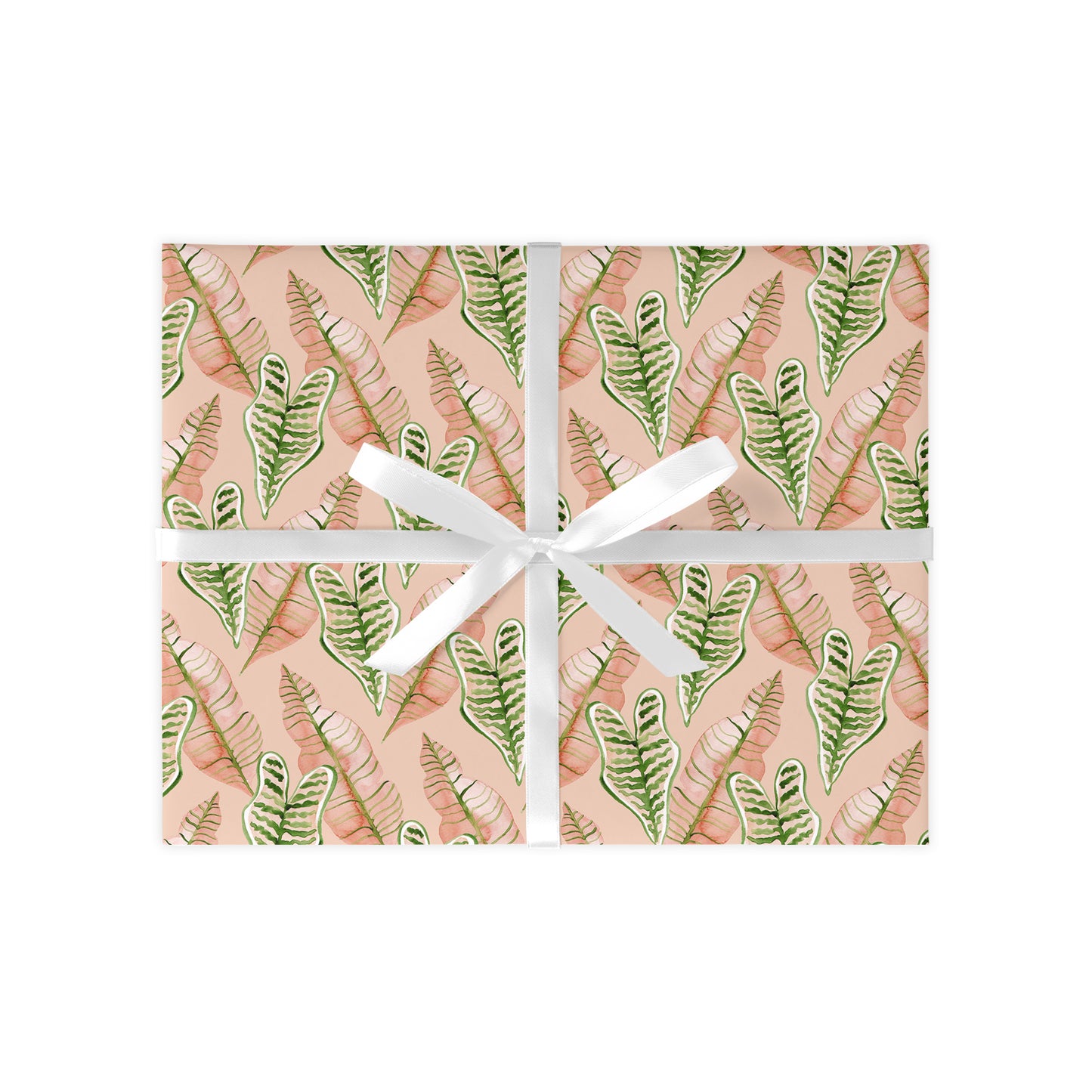 Pink Jungle Leaves Gift Wrap Sheet
