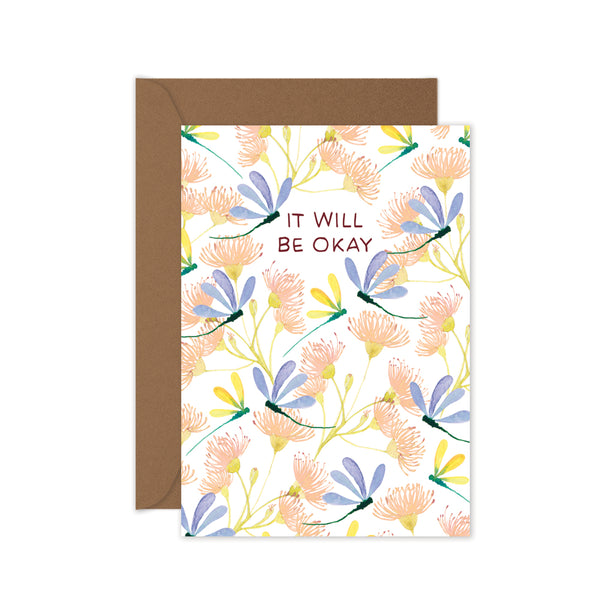 botanical sympathy greeting card