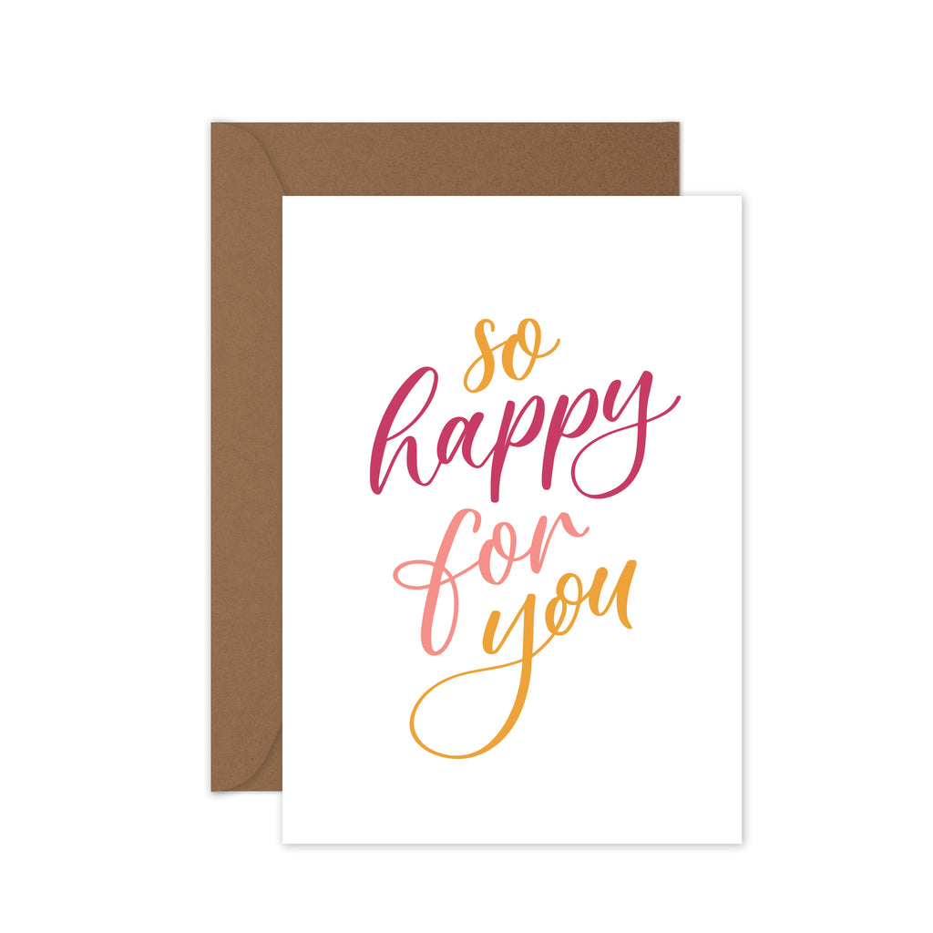 pink and yellow so happy for you encouragement greeting card
