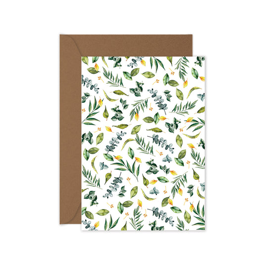 green botanical leaves everyday greeting card