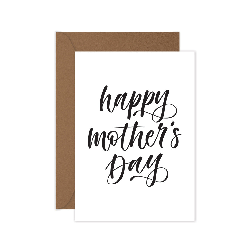 black and white happy mother's day greeting card
