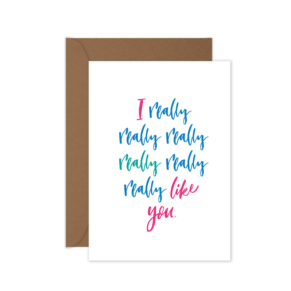 i really like you greeting card