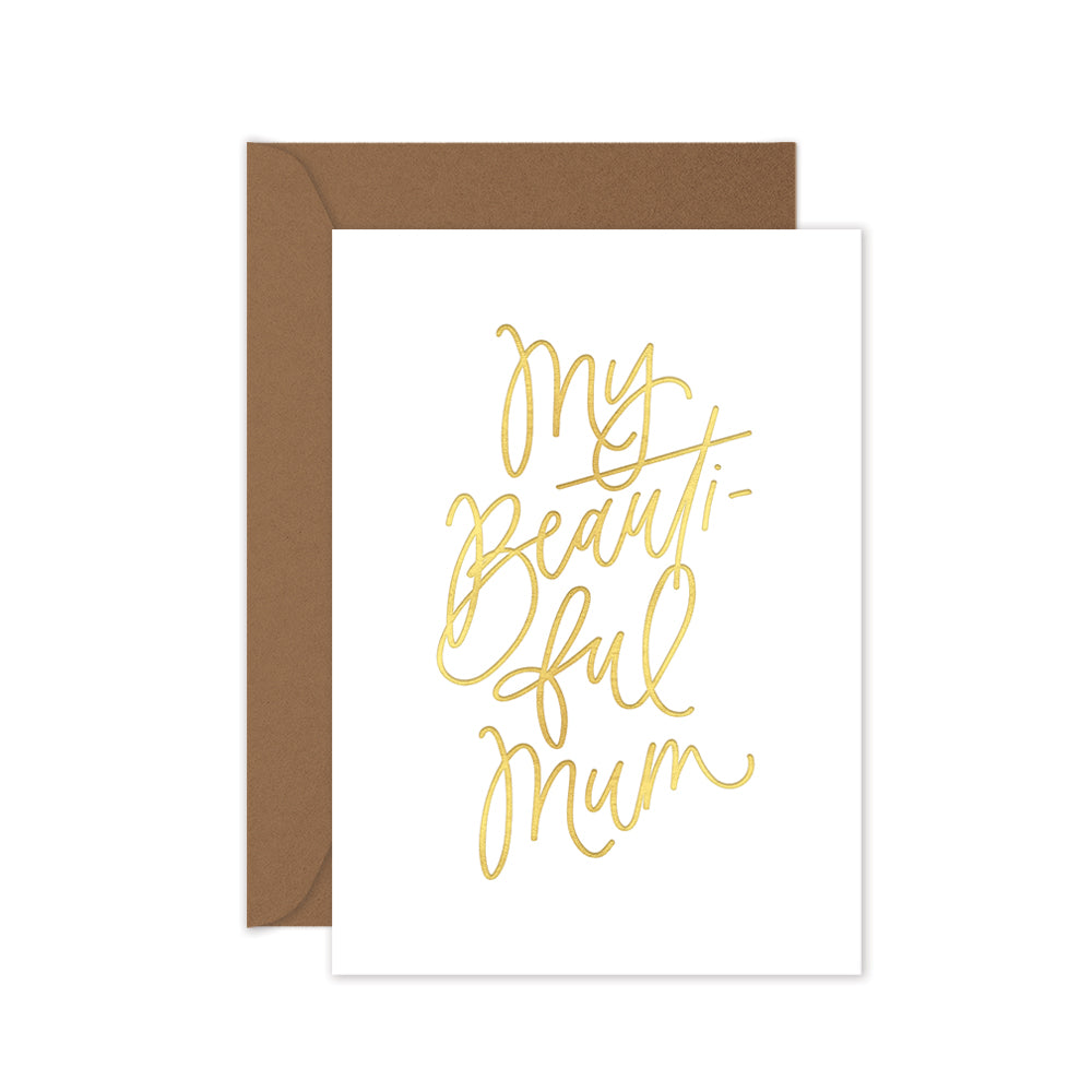 beautiful happy mother's day greeting card with gold foil