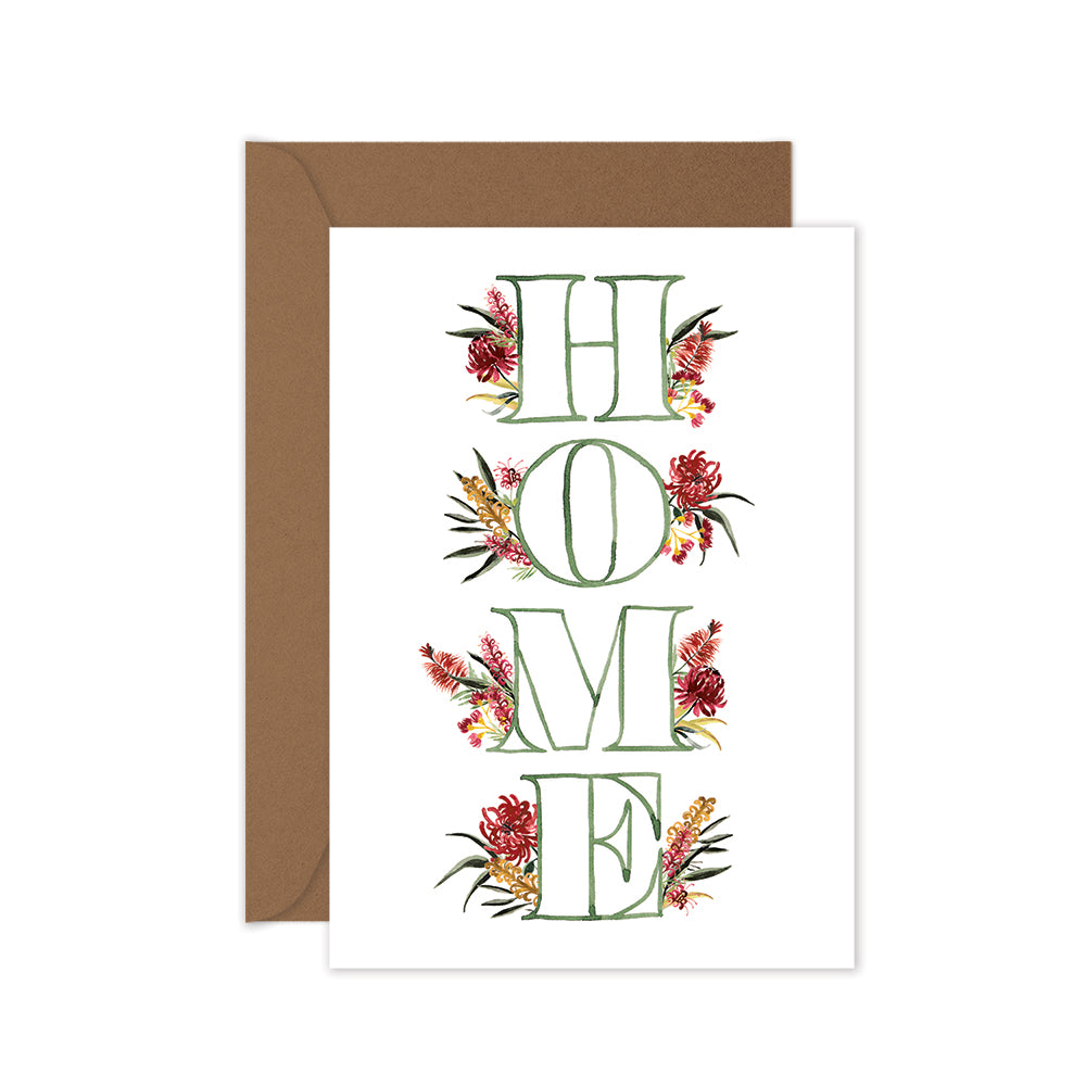 australian botanical florals new home greeting card