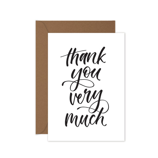 black and white thank you very much greeting card