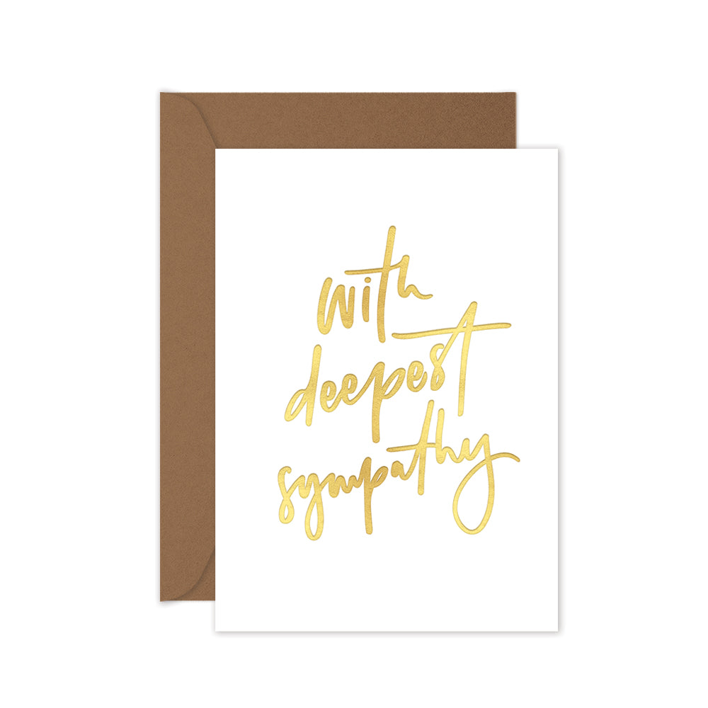 australian made gold foil with deepest sympathy greeting card