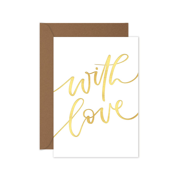 with love gold foil greeting card